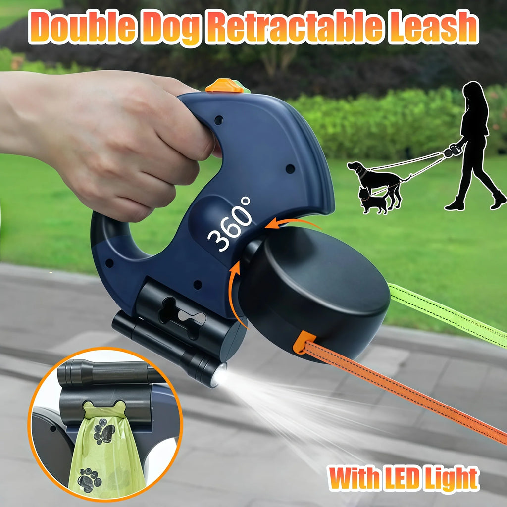 Auto Retractable Double-Ended Dog Leash