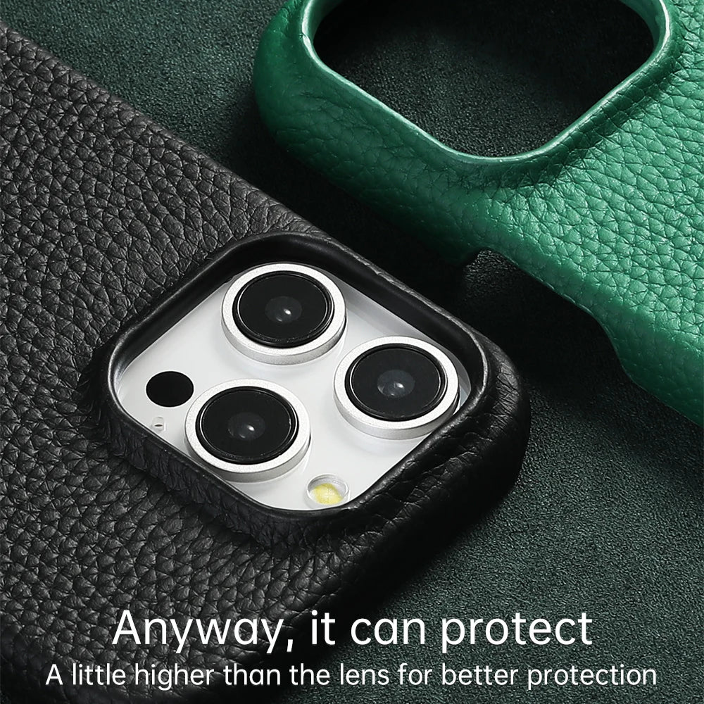 LANGSIDI Genuine Leather iPhone Case