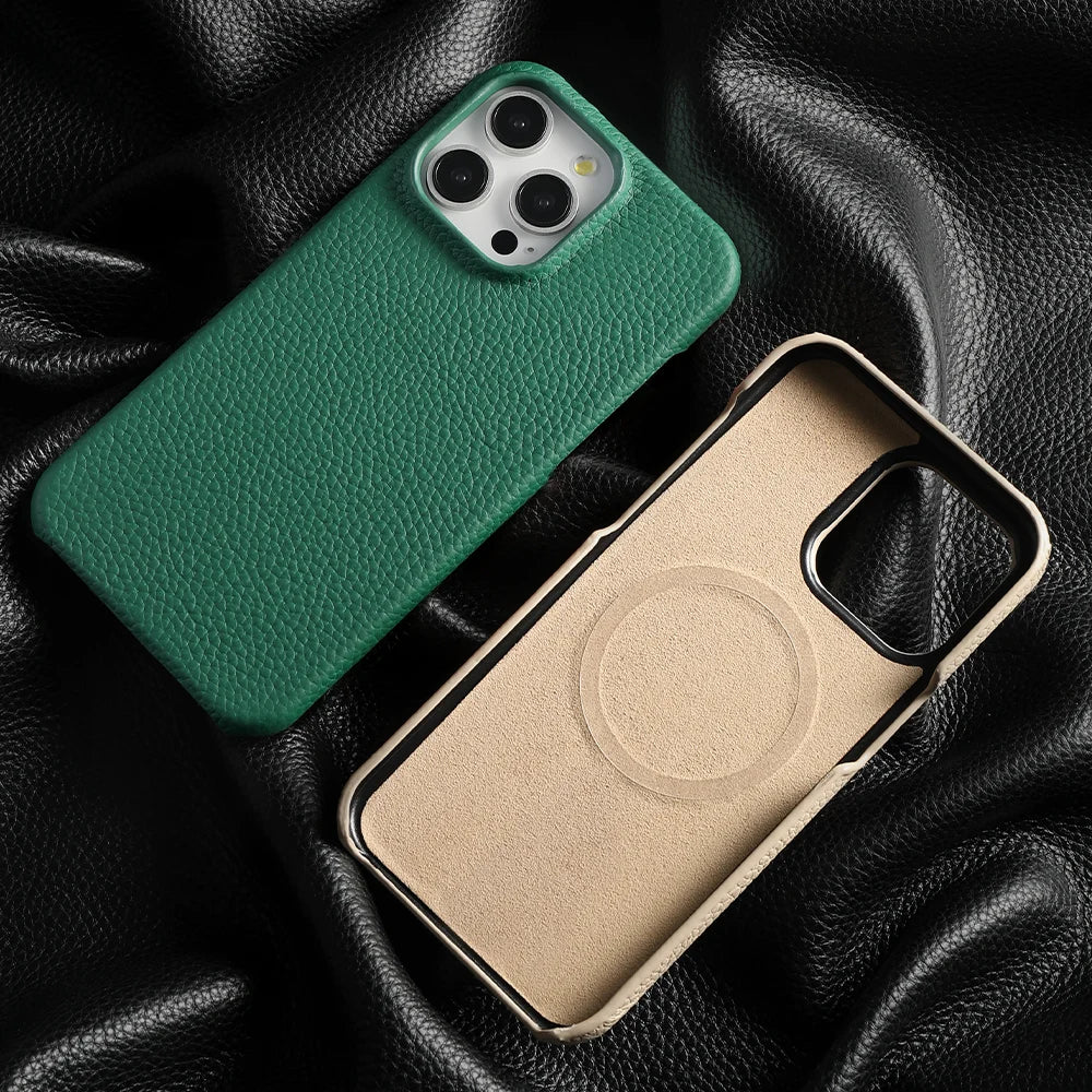 LANGSIDI Genuine Leather iPhone Case
